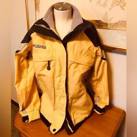 Columbia Women's Small Yellow Gray‎ Ski Snowboard Jacket & Fleece Removable Vest - Picture 2 of 16